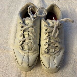White cheerleading shoes by Varsity